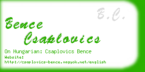 bence csaplovics business card